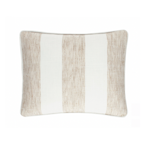 Awning Stripe Indoor / Outdoor Pillow- Natural, 16" x 20" (Lumbar)