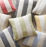 Awning Stripe Indoor / Outdoor Decorative Pillow- Natural , 20" x 20"