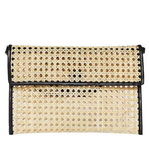 Lara Clutch, Black Rattan