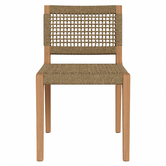 MLB Armless Dining Chair, Teak Natural