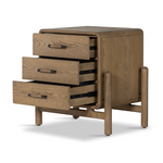 Caroline Nightstand, Smoked Oak, 28"W x 20"D x 28"H