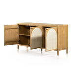 Allegra Sideboard, Honey Oak, 69"W x 18"W x 34"H