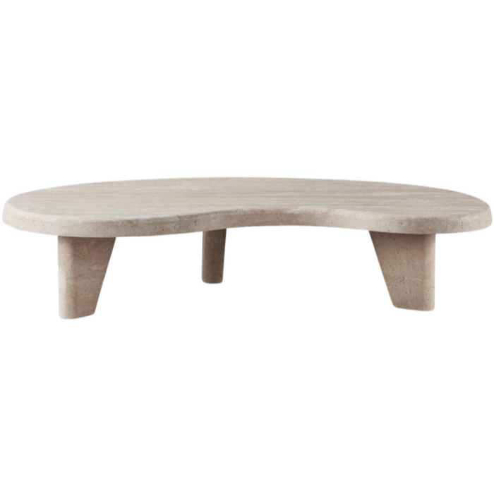 Lucca Organic Coffee Table, Travertine Natural