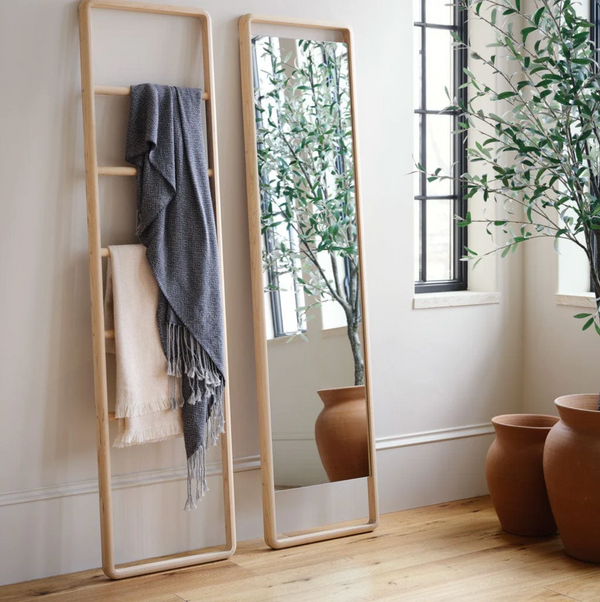 Hinoki Wood Floor Mirror, 2 Sizes