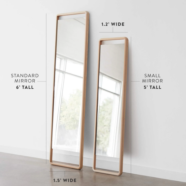Hinoki Wood Floor Mirror, 2 Sizes