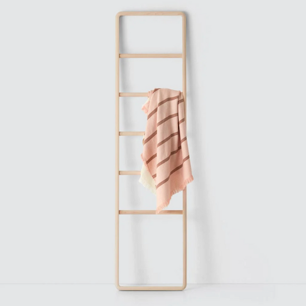 Hinoki Wood Ladder, 70.8"H x 18"W x 1.5"D