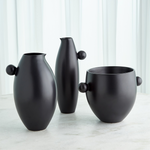 Ceramic Ball Handled Vase/ Ice Bucket & Pitchers, 3 Styles, Black Glaze