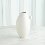 Ceramic Ball Handled Vase/ Ice Bucket & Pitchers, 3 Styles, White Glaze