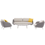 Scoop 3-Seater Sofa, Light Grey Aluminum, 80"W