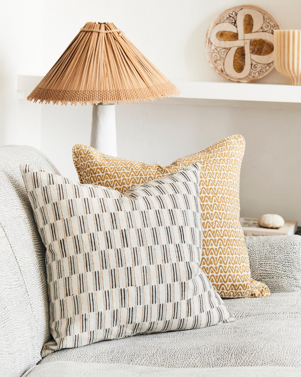 Lagos Sahara Linen Cushion, 20" x 20"