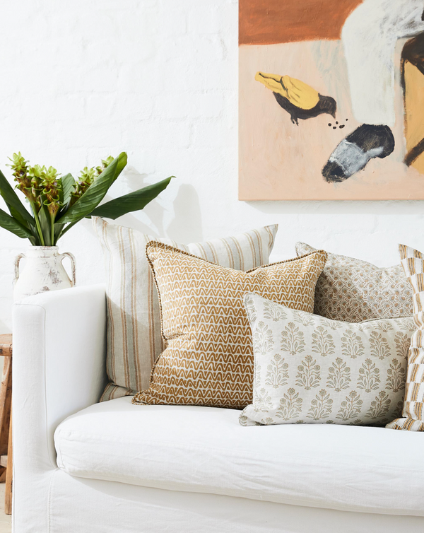 Lido Elm Linen Cushion, 22" x 22"