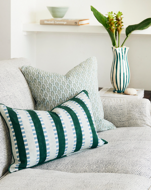 Marrakesh Byzantine Linen Cushion, 14" x 22"