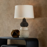 Basilio Lamp, Ivory Crackle, Ceramic