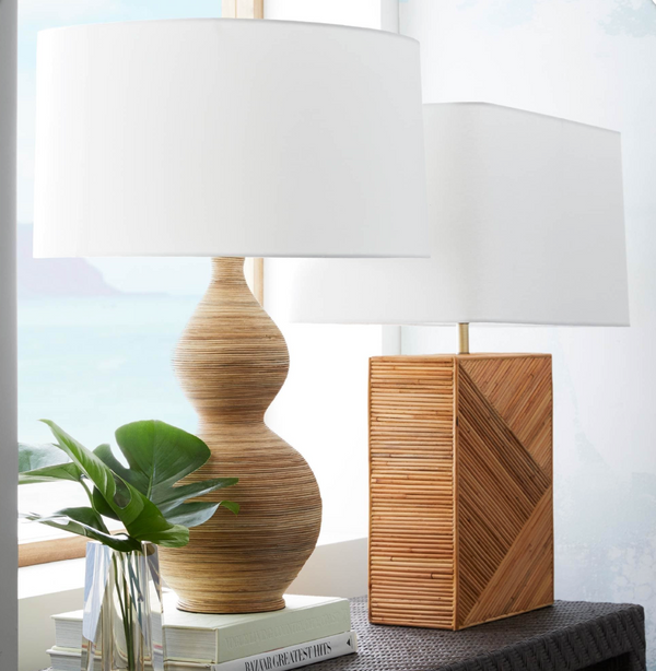 Donna Table Lamp, Natural Rattan