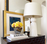 Tassel Lamp, Ivory Silk Blend Yarn