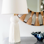 Tassel Lamp, Ivory Silk Blend Yarn