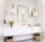 Franklin Sconce, Antique Brass, Bronze, White Linen