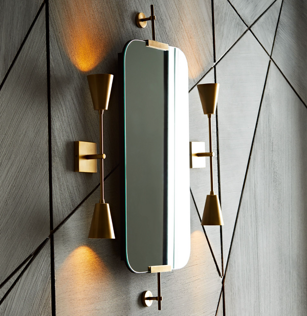 Madden Mirror, Antique Brass, 18.5" X 36.5"