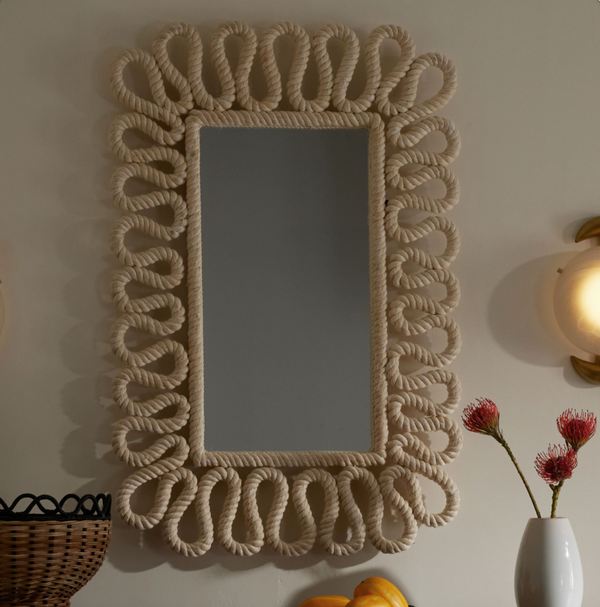 Caracol Mirror, Ivory, 28" X 42.5"