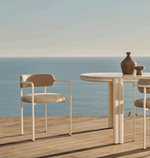 Porto Dining Chair, Aluminum Bone/ Riviera Ivory