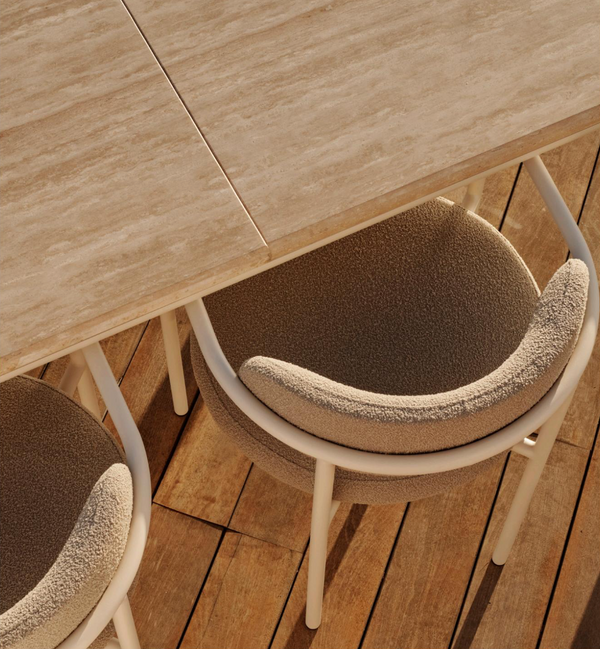 Porto Dining Chair, Aluminum Bone/ Riviera Ivory
