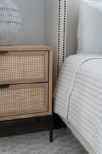 Avida Nightstand, Rustic Oak / Dark Grey