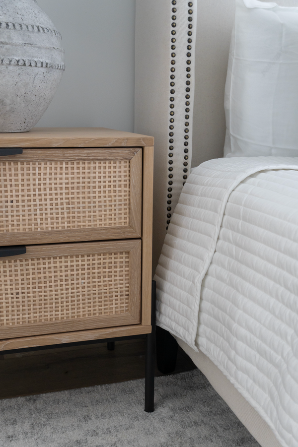 Avida Nightstand, Rustic Oak / Dark Grey