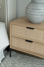 Avida Nightstand, Rustic Oak / Dark Grey