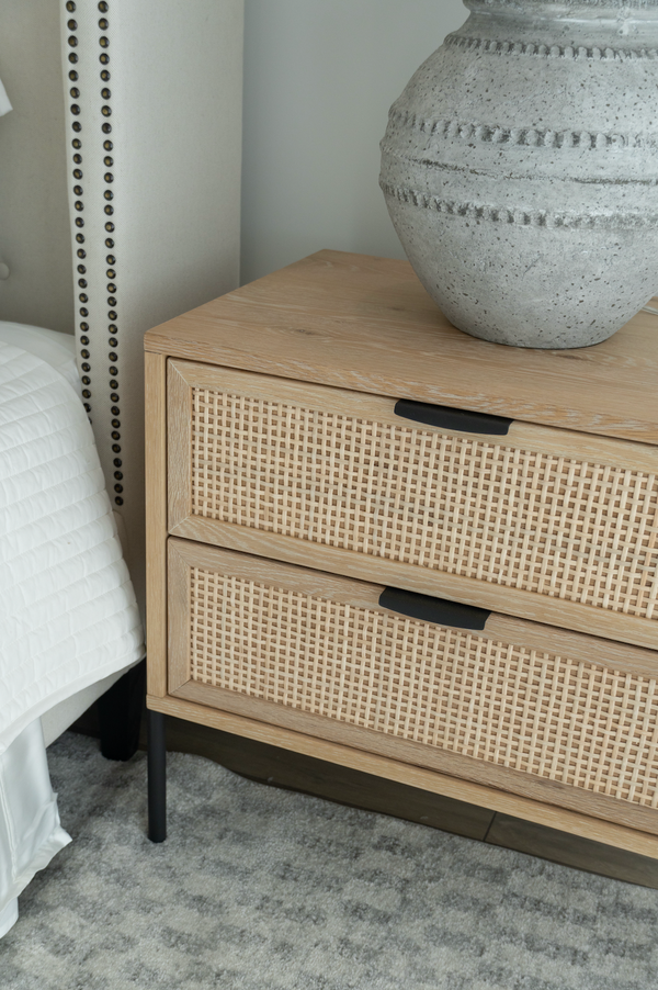 Avida Nightstand, Rustic Oak / Dark Grey