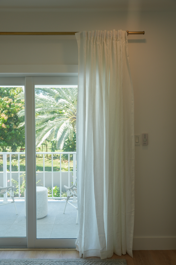 Lush Linen Curtain Panel - White