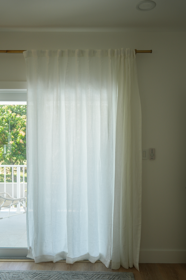 Lush Linen Curtain Panel - White