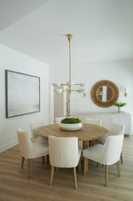 Graphic Two-Tier Chandelier, Antique Brass & Matte White