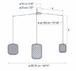 Nans 3-Set Outdoor Pendant Light, Beige Shade