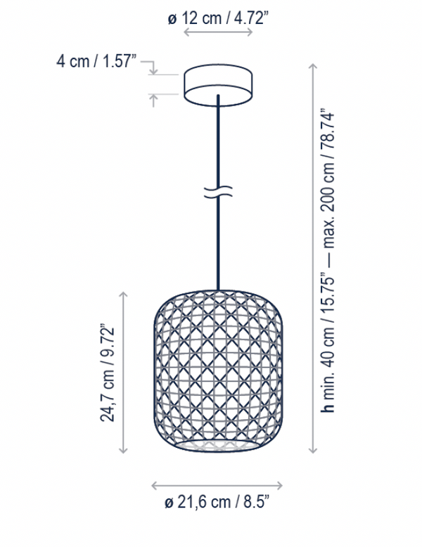 Nans 8.5" Outdoor Pendant, Beige Shade