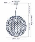 Nans Sphere 31.5" Outdoor Pendant, Beige Shade