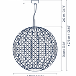Nans Sphere 31.5" Outdoor Pendant, Beige Shade