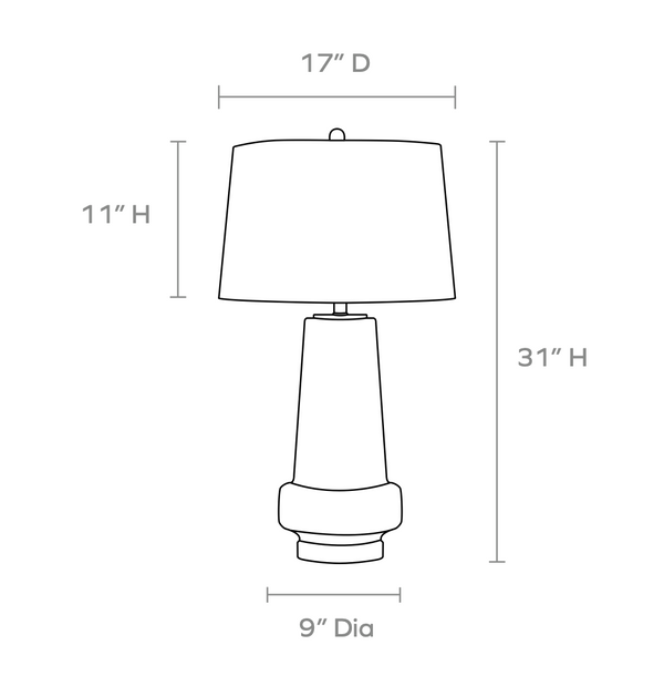 Danette Table Lamp, Ribbed Mercury Glass