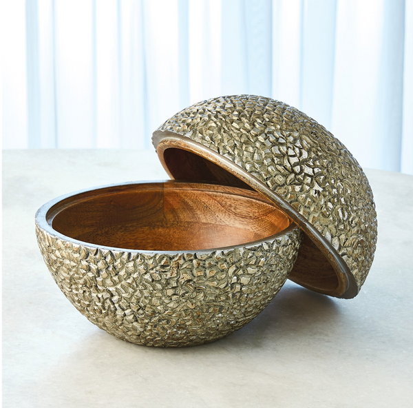 Horse Apple Box, Antique Silver, Large