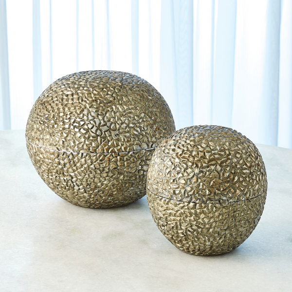 Horse Apple Box, Antique Silver, Large