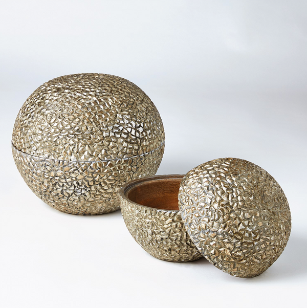 Horse Apple Box, Antique Silver, Small