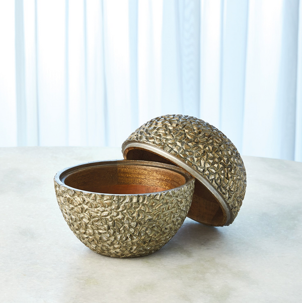 Horse Apple Box, Antique Silver, Small