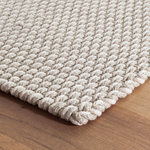 Two-Tone Rope Handwoven Indoor/Outdoor Rug, Platinum/Ivory