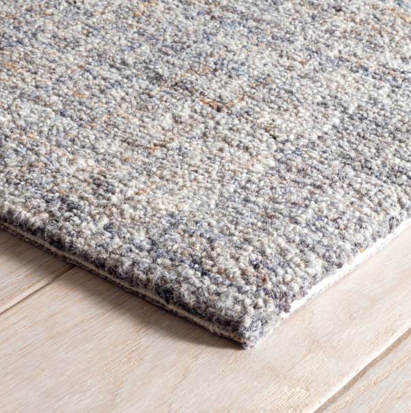 Harris Hand Micro Hooked Wool Rug, Blue/Brown