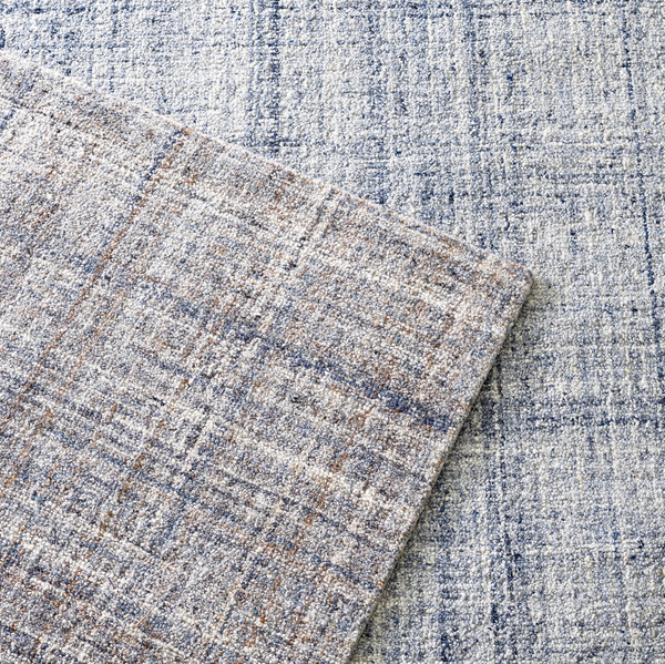 Harris Hand Micro Hooked Wool Rug, Blue/Brown