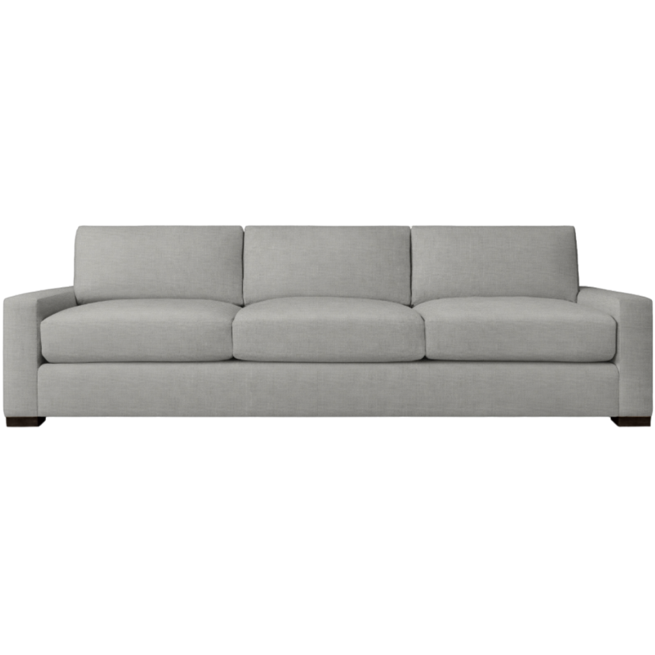 California Casual 3 Seater Sofa, Polo Club Stone Performance Fabric, 96.85" W