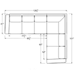 Paxton 2 Piece Sectional, RAF, Nomad Snow Crypton Performance Fabric, 126.5" x 101"