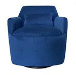 Syd Swivel Club Chair, Antonio Sapphire Blue