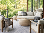 Archer Navy Woven Cotton Throw