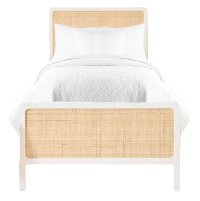 Ida Twin Bed, White/Natural