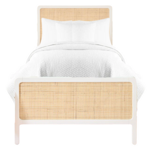 Ida Twin Bed, White/Natural